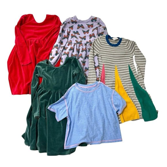 Hanna Andersson LOT BUNDLE of 5 Dresses Shirt Velvet Holiday Girls size 8 - Picture 1 of 16